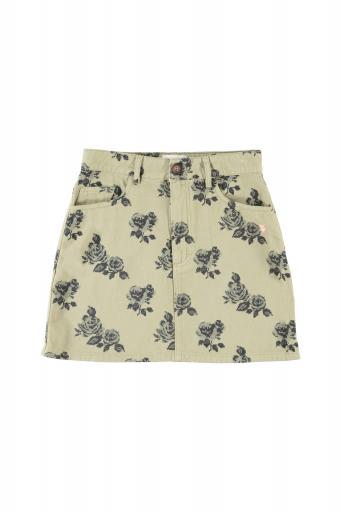 Sisters Department,Short skirt | Light green w/ black roses  [0]
