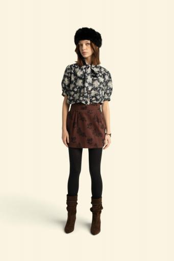 Sisters Department,Short skirt | Brown w/ black roses [2]