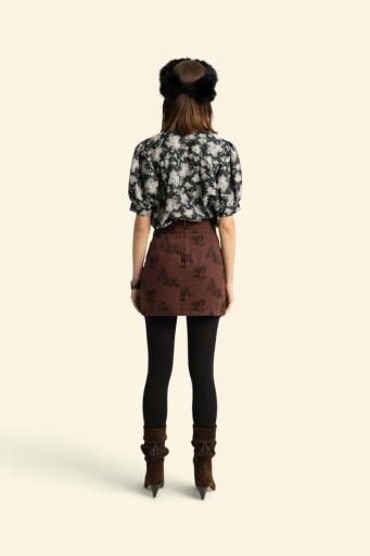 Sisters Department,Short skirt | Brown w/ black roses [3]