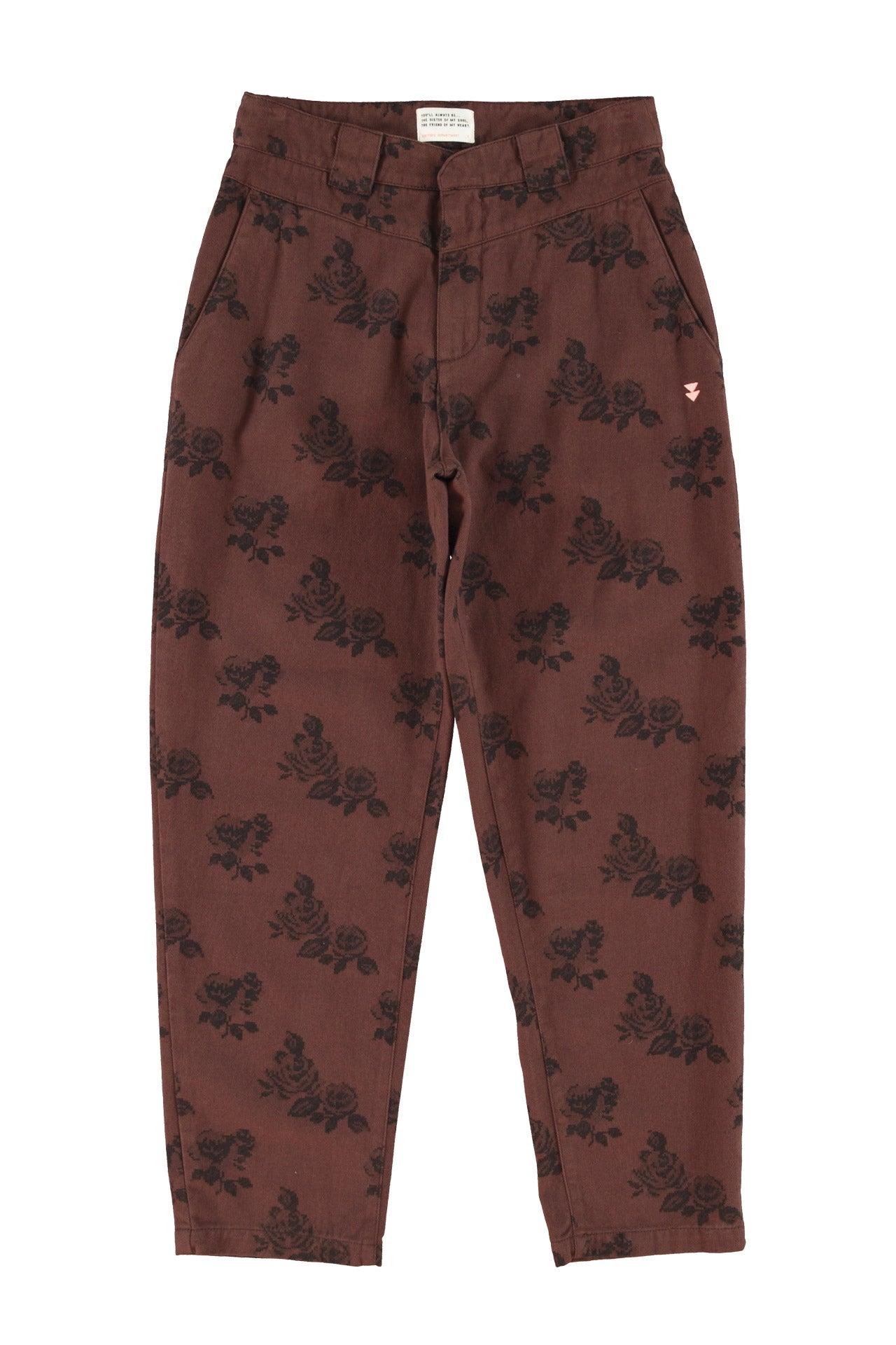 Sisters Department,Trousers | Brown w/ black roses