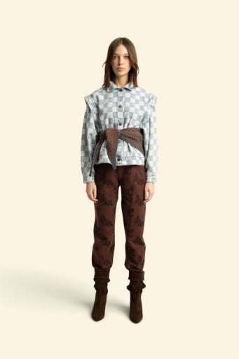 Sisters Department,Trousers | Brown w/ black roses  [1]