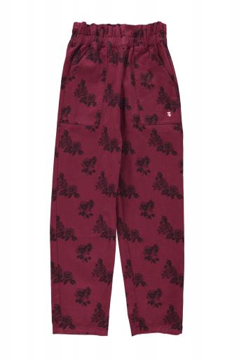 Sisters Department,Trousers |  Bordeaux w/ black roses 