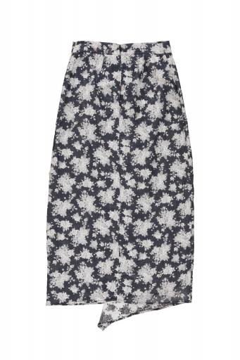 Sisters Department,Long skirt | Black w/ floral jacquard [3]