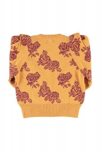 Sisters Department,Knitted soft sweater | Orange w/ flowers [3]