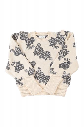 Sisters Department,Knitted soft sweater | Ecru w/ flowers [0]