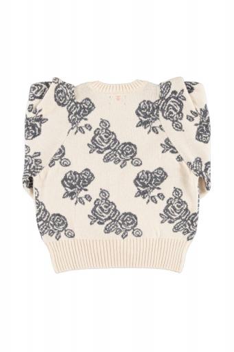 Sisters Department,Knitted soft sweater | Ecru w/ flowers [3]