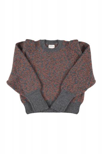 Sisters Department, Knitted soft sweater | Dark grey w/ animal print [0]