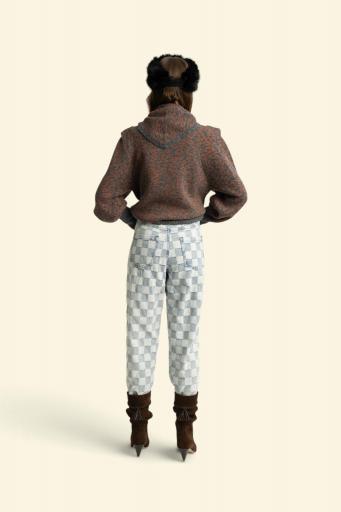 Sisters Department, Knitted soft sweater | Dark grey w/ animal print [1]