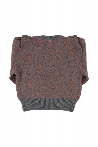 Sisters Department, Knitted soft sweater | Dark grey w/ animal print [3]
