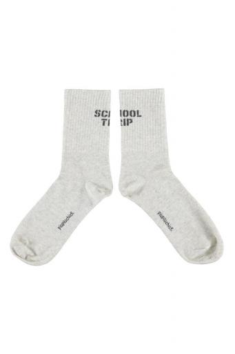 Piupiuchick,Socks Light Grey with "School Trip" [1]
