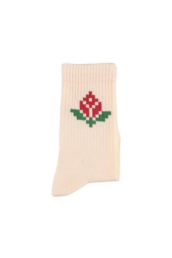 Piupiuchick,Socks Light Pink with Red Flower