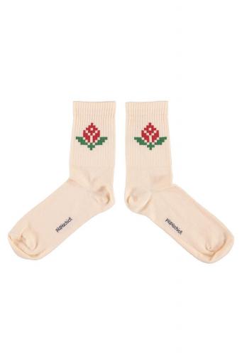 Piupiuchick,Socks Light Pink with Red Flower [1]