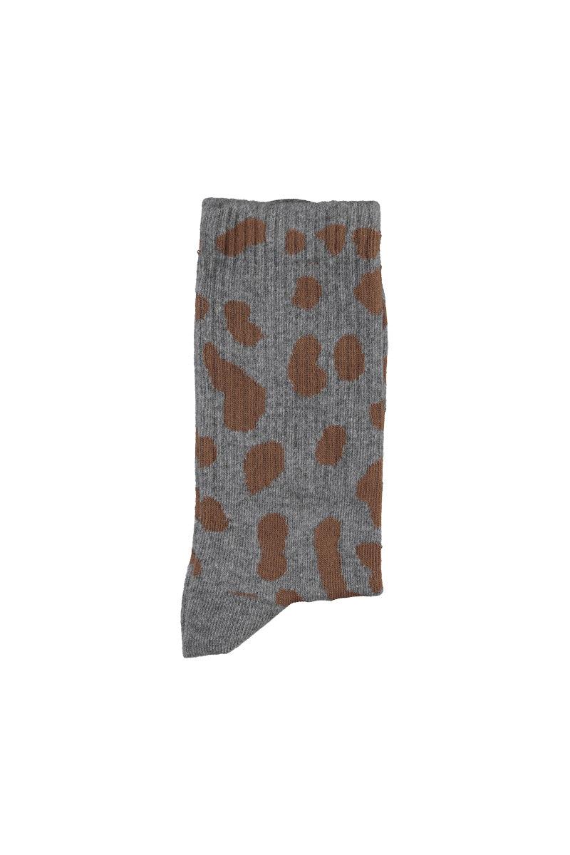 Piupiuchick,Socks Grey with Animal Print