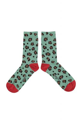 Piupiuchick,Socks Green with Animal Print [1]