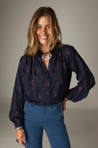 Maison Hotel,Sabine Blouse Blue Granada [0]