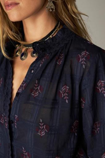 Maison Hotel,Sabine Blouse Blue Granada [1]