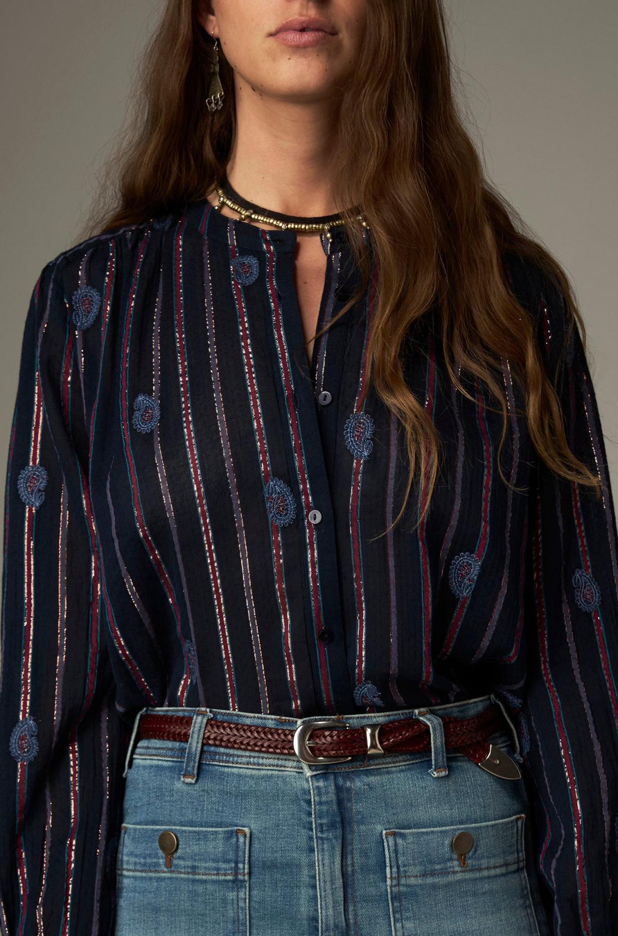Maison Hotel,Mina Blouse Stripe Berry