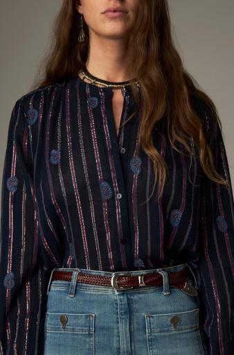 Maison Hotel,Mina Blouse Stripe Berry [0]