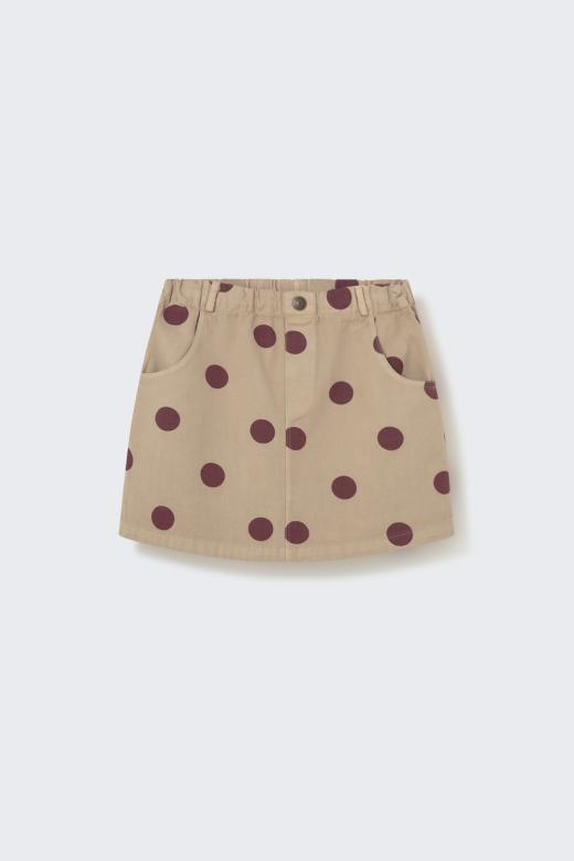Cozmo,polka dot twill skirtstone