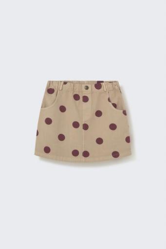 Cozmo,polka dot twill skirtstone