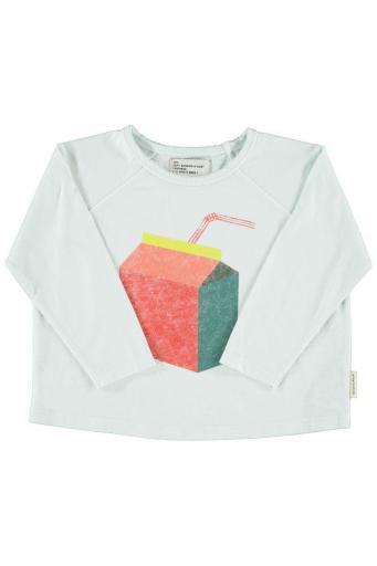 Piupiuchick,LONGSLEEVE T'SHIRT LIGHT GREY WITH MULTICOLOR JUICE BOX PRINT   [0]