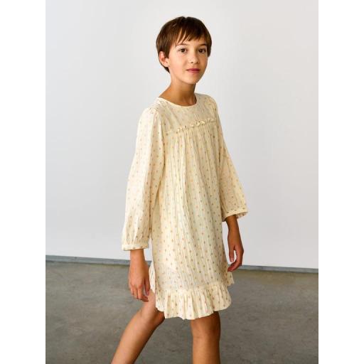 Bellerose,PENELOPE DRESS DISPLAY A,Vestido beige topitos [2]