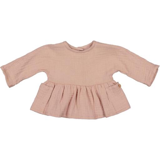 Cotton Little Things,Blusa faldón muselina rosa