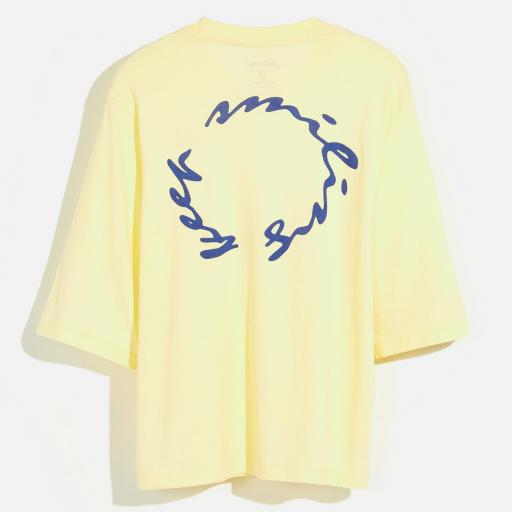 Bellerose,ASHA41,Camiseta oversize amarilla print espalda [1]