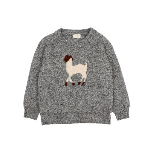 Búho Barcelona,LLAMA JUMPER, jersey gris 