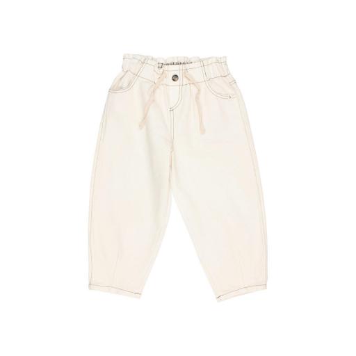 Búho Barcelona,TWILL GIRLY PANTS,color ivory 