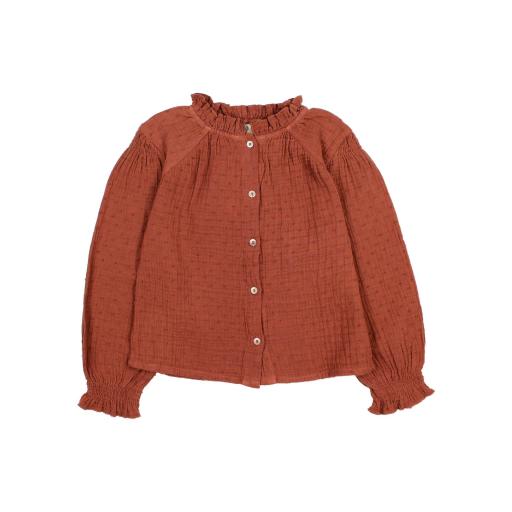 Búho Barcelona,BOBLE PLUMETI BLOUSE,Blusa plumeti color henna  [0]