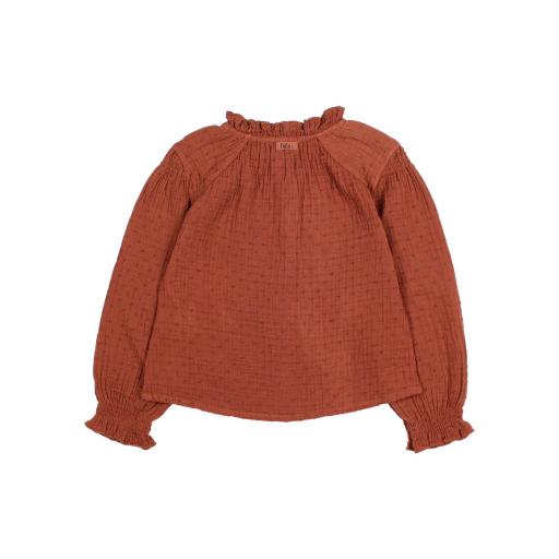 Búho Barcelona,BOBLE PLUMETI BLOUSE,Blusa plumeti color henna  [1]