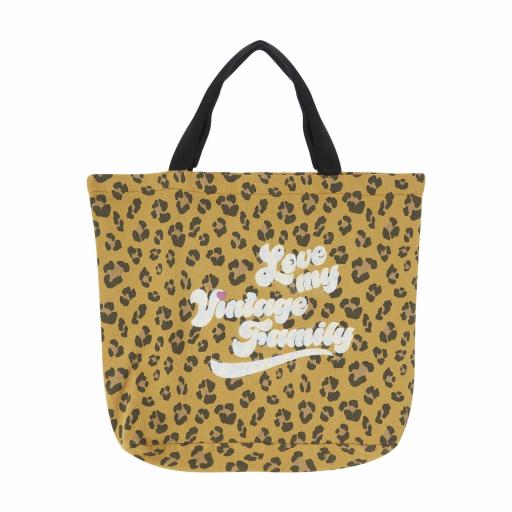 Tocoto Vintage,BOLSA FELPA ANIMAL PRINT mostaza 