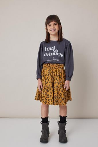 Tocoto Vintage,FALDA MINI FELPA ANIMAL PRINT  mostaza [1]