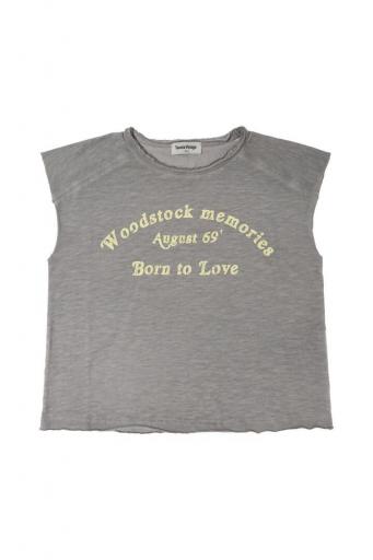 Tocoto Vintage,CAMISETA SIN MANGAS "WOODSTOCK MEMORIES" ,gris