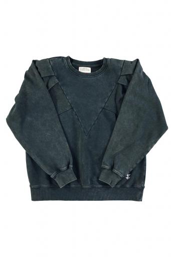 Sisters Department,Fitted sweatshirt | Faded black w/ little logo print
