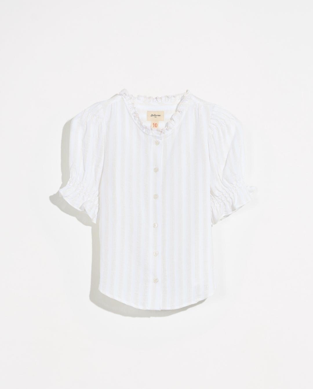 Bellerose,ARRAS SHIRT,Blusa blanca estilo romántico manga farol
