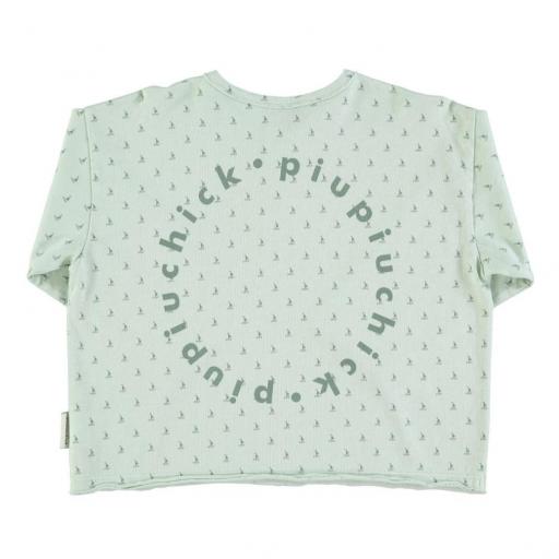 Piupiuchick,Camiseta verde claro print y logo trasero