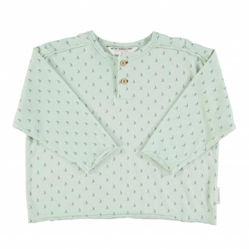 Piupiuchick,Camiseta verde claro print y logo trasero [1]
