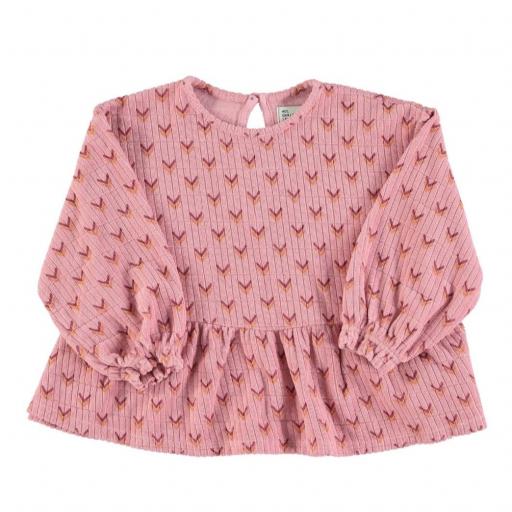 Piupiuchick,Blusa en algodón rosa print flechas