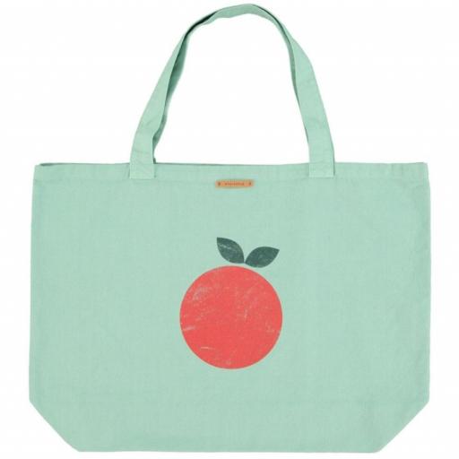 Piupiuchick,XL BAG GREEN APPEL PRINT,Bolsa verde print manzana