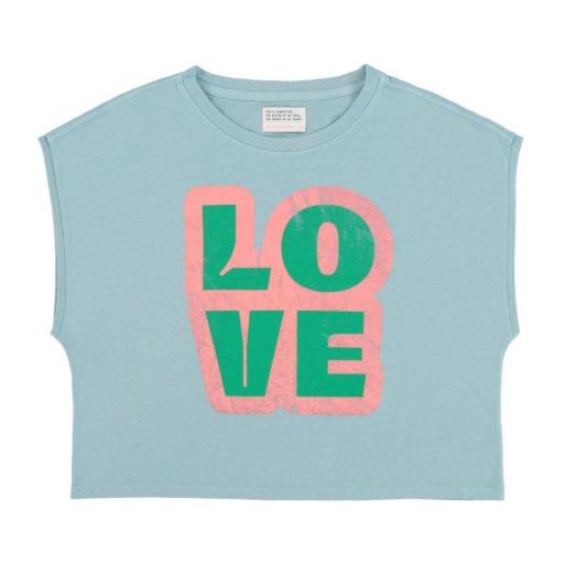 Sisters Department, Camiseta  azul corta print LOVE [2]