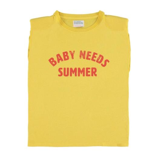 Sisters Department, Camiseta amarilla hombreras print BABY NEEDS SUMMER [2]