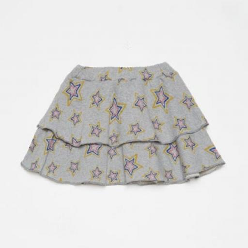 Weekend House,Stars all over mini skirt, Minifalda gris estrellas [1]