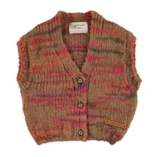 Piupiuchick,Knitted waistcoat | Multicolor brown,Chaleco multicolor marrón 