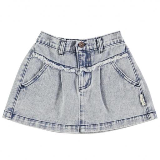 Piupiuchick,Short skirt | Washed light blue, Minifalda en denim lavado [0]