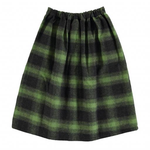 Piupiuchick,Long flannel skirt | Green & black checkered,Falda larga cuadros verde [1]