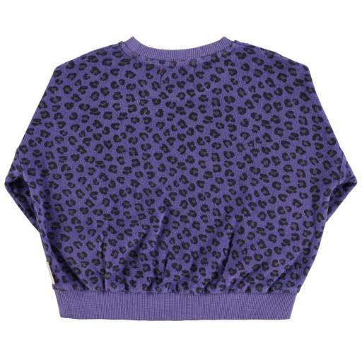 Piupiuchick,Terry cotton sweatshirt | Purple w/ animal print,Sudadera malva print [1]