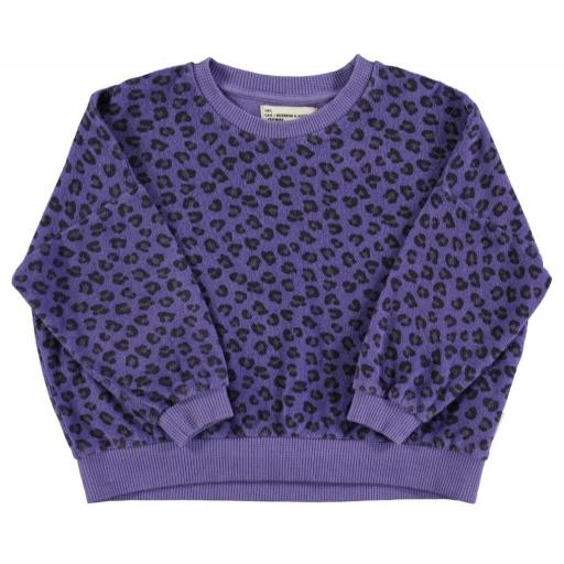 Piupiuchick,Terry cotton sweatshirt | Purple w/ animal print,Sudadera malva print [0]