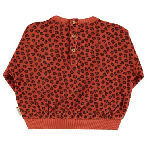 Piupiuchick,Terry cotton sweatshirt | Terracotta w/ animal print,Sudadera print animal  [1]